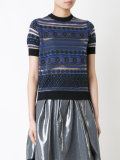 sheer detail knitted T-shirt