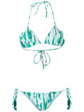 printed triangle bikini set