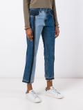 patchwork cropped jeans 