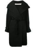 belted hooded coat