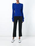 tape detail cropped trousers