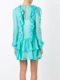 ruffled semi-sheer mini dress