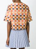 plaid embroidered blouse