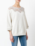 lace neck blouse