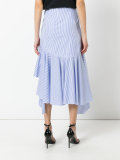 striped high-low skirt