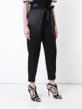 tie waist tapered trousers