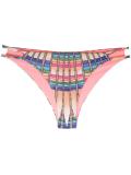 basket weave print bikini bottoms