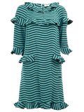 frilled wavy print dress