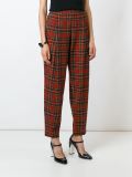 pleat front tartan trousers