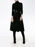 Crystal Embellished Pleated Virgin Wool Skirt