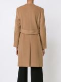 collarless buttoned coat