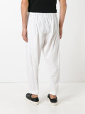 gathered waist loose-fit trousers