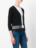 lace hem cardigan