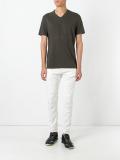 double v-neck T-shirt
