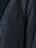 faille-trimmed denim blazer