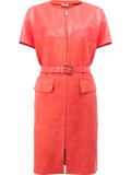 belted leather dress