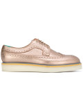 metallic platform brogues