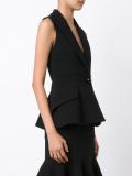 single button peplum vest