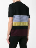 mix fabric panel T-shirt