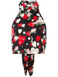 embroidered heart print top