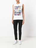 sleeveless cigarettes print T-shirt