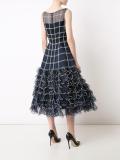 flower embroidery flared dress