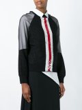 sequinned stripe sheer blouse