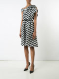plaid taffeta one shoulder dress