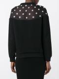 embellished sheer panel jumper 