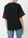 block trim V neck T-shirt 