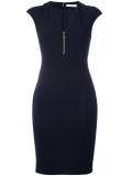 v-neck fitted dress