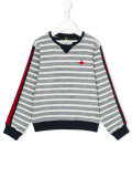 star patch striped sweatshirt