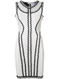 zigzag applique fitted dress