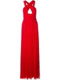 crossed open back long dress