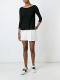 perforated boat neck top