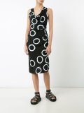 draped neck fitted dress