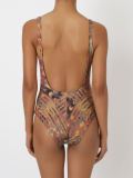 open back printed swimsuit
