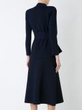 low v-neck curved jacket