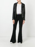 mirror embroidered flared trousers
