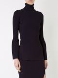 crepe knit flared sleeve sweater