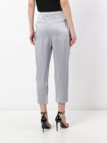contrast stitching cropped trousers