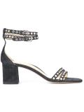 eyelet detail denim sandals