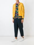 花卉印花拉链连帽衫