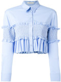 ruffled cropped shirt