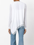 asymmetric lace hem cardigan