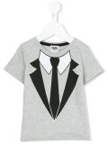 tuxedo print T-shirt
