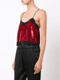 sequinned lace camisole top