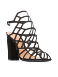 cage style heeled sandals