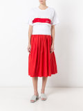 frill detail striped T-shirt