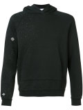 speackle-print hooded sweatshirt